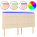 Tăblie de pat cu LED, crem, 200x5x118/128 cm, textil - WALTI WALTI