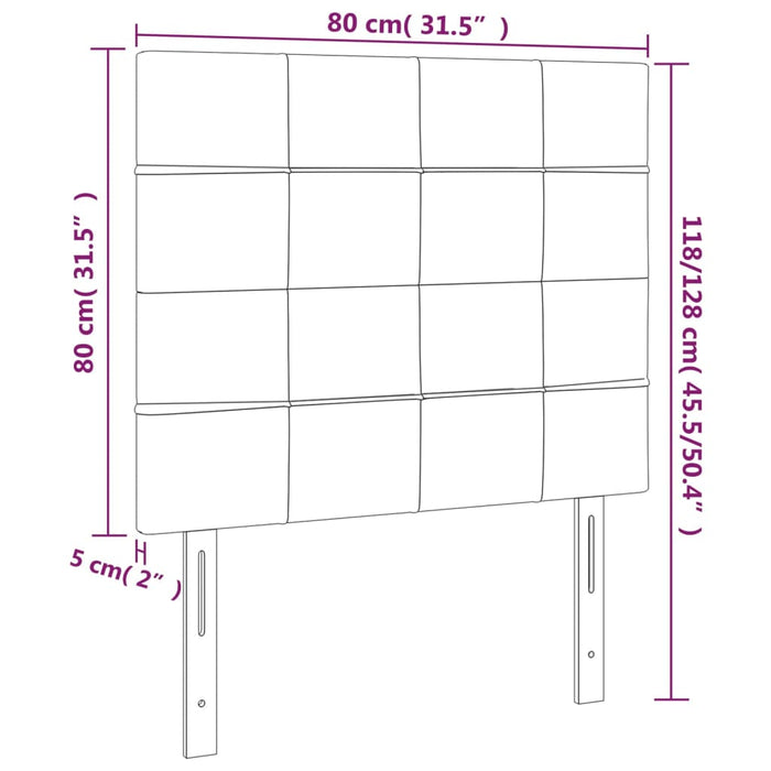 Tăblie de pat cu LED, verde închis, 80x5x118/128 cm, catifea - WALTI WALTI