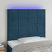 Tăblie de pat cu LED, albastru închis, 80x5x118/128cm, catifea - WALTI WALTI