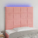 Tăblie de pat cu LED, roz, 80x5x118/128 cm, catifea - WALTI WALTI
