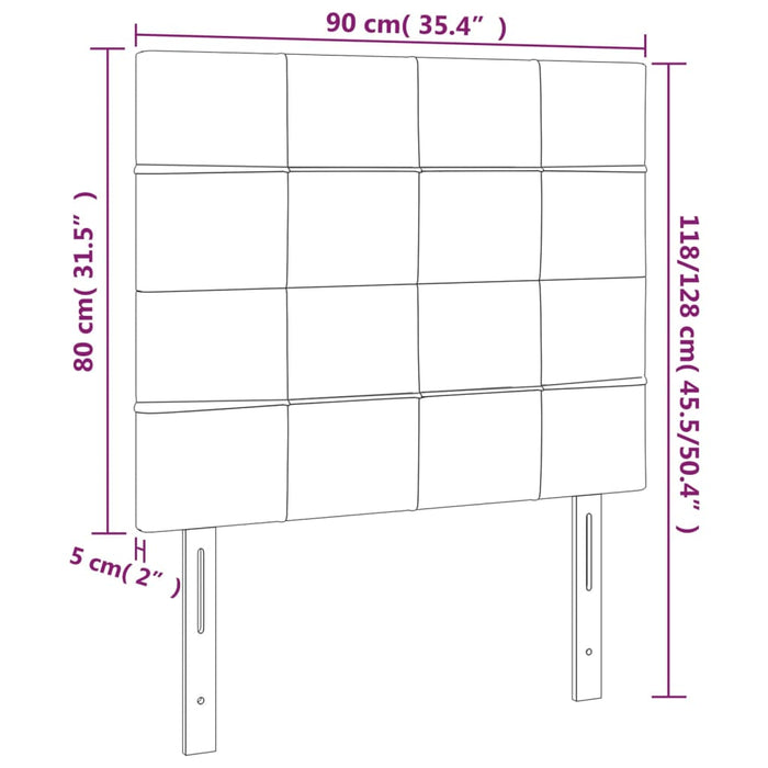 Tăblie de pat cu LED, verde închis, 90x5x118/128 cm, catifea - WALTI WALTI