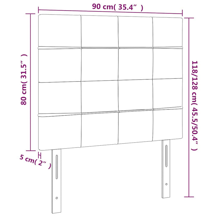 Tăblie de pat cu LED, albastru închis, 90x5x118/128 cm, catifea - WALTI WALTI