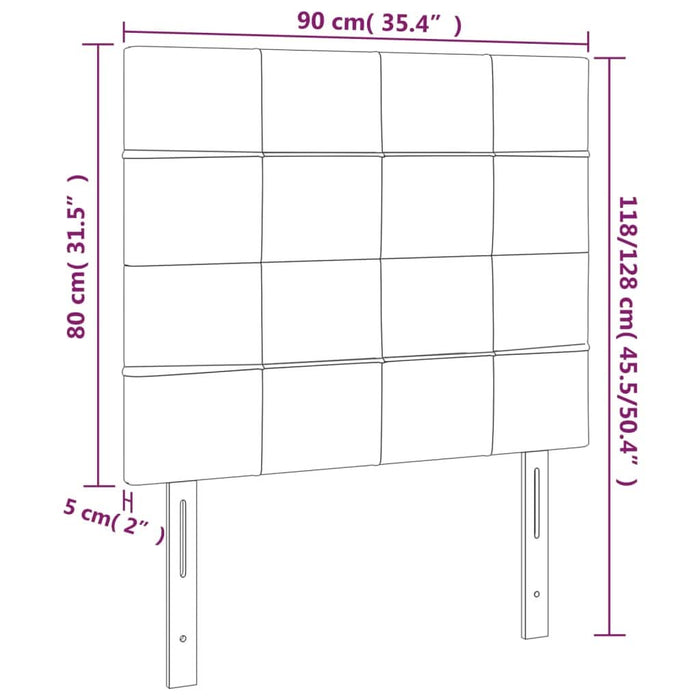 Tăblie de pat cu LED, roz, 90x5x118/128 cm, catifea - WALTI WALTI