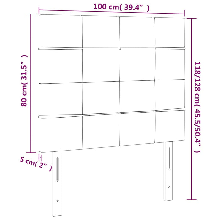 Tăblie de pat cu LED, verde închis, 100x5x118/128 cm, catifea - WALTI WALTI