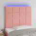 Tăblie de pat cu LED, roz, 100x5x118/128 cm, catifea - WALTI WALTI