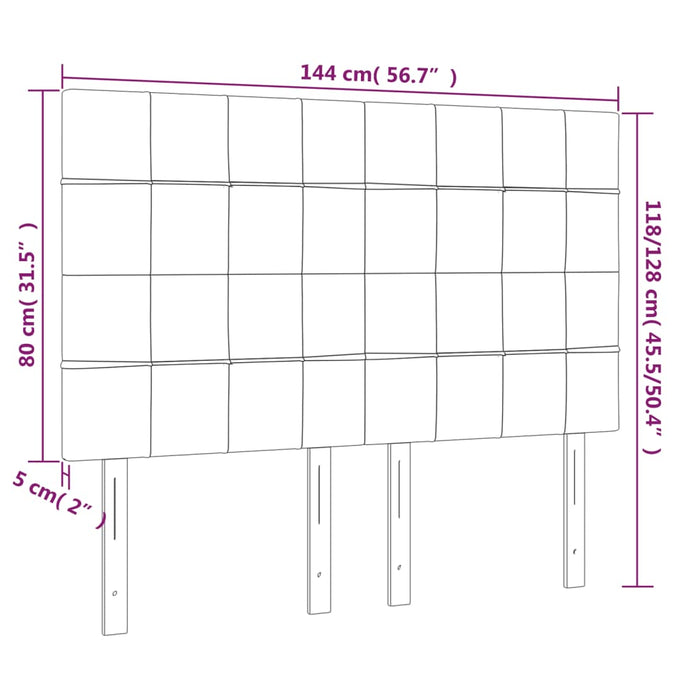 Tăblie de pat cu LED, gri închis, 144x5x118/128 cm, catifea - WALTI WALTI