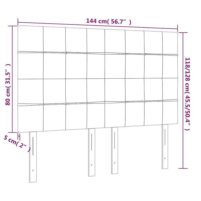 Tăblie de pat cu LED, verde închis, 144x5x118/128 cm, catifea WALTI