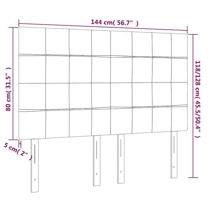 Tăblie de pat cu LED, albastru închis, 144x5x118/128cm, catifea - WALTI WALTI