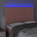 Tăblie de pat cu LED, roz, 144x5x118/128 cm, catifea - WALTI WALTI