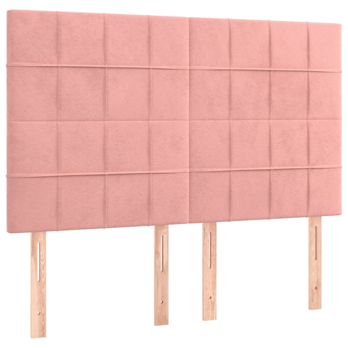 Tăblie de pat cu LED, roz, 144x5x118/128 cm, catifea - WALTI WALTI