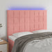 Tăblie de pat cu LED, roz, 144x5x118/128 cm, catifea - WALTI WALTI