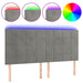 Tăblie de pat cu LED, gri deschis, 160x5x118/128 cm, catifea - WALTI WALTI