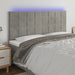 Tăblie de pat cu LED, gri deschis, 160x5x118/128 cm, catifea - WALTI WALTI