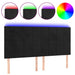 Tăblie de pat cu LED, negru, 160x5x118/128 cm, catifea - WALTI WALTI