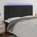 Tăblie de pat cu LED, negru, 160x5x118/128 cm, catifea - WALTI WALTI