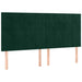 Tăblie de pat cu LED, verde închis, 160x5x118/128 cm, catifea - WALTI WALTI