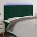 Tăblie de pat cu LED, verde închis, 160x5x118/128 cm, catifea - WALTI WALTI