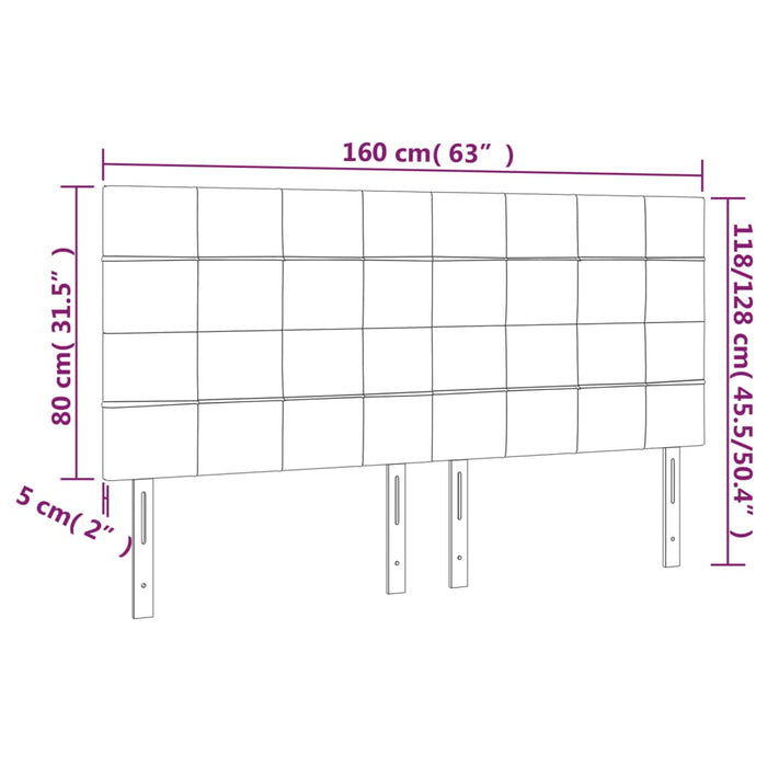 Tăblie de pat cu LED, roz, 160x5x118/128 cm, catifea - WALTI WALTI