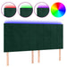Tăblie de pat cu LED, verde închis, 180x5x118/128 cm, catifea - WALTI WALTI
