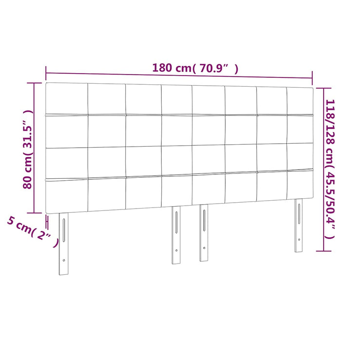 Tăblie de pat cu LED, verde închis, 180x5x118/128 cm, catifea - WALTI WALTI