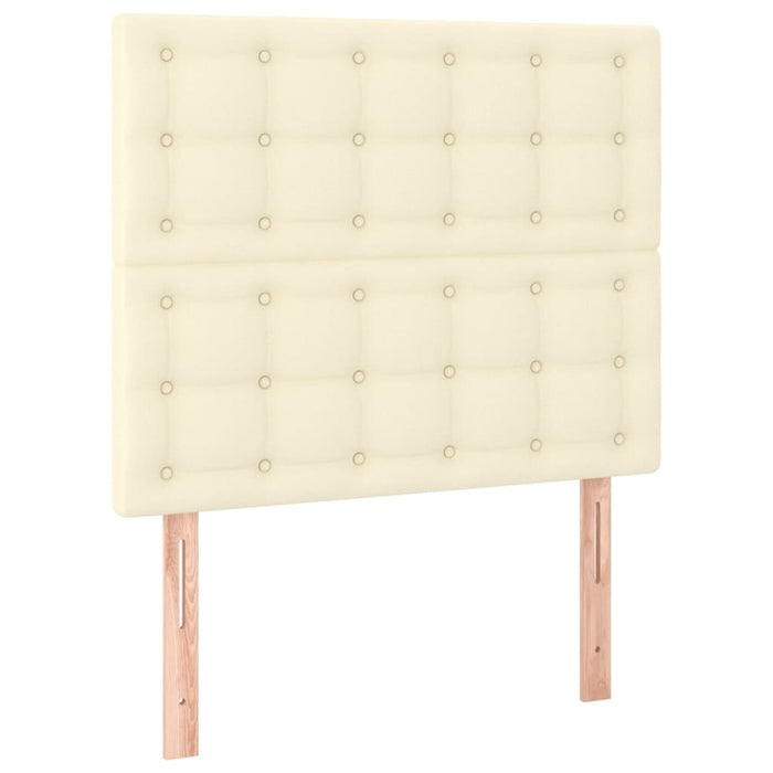 Tăblie de pat cu LED, crem, 80x5x118/128 cm, piele ecologică - WALTI WALTI