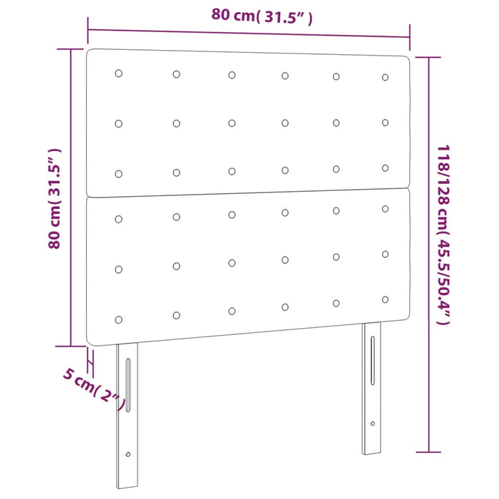 Tăblie de pat cu LED, crem, 80x5x118/128 cm, piele ecologică - WALTI WALTI