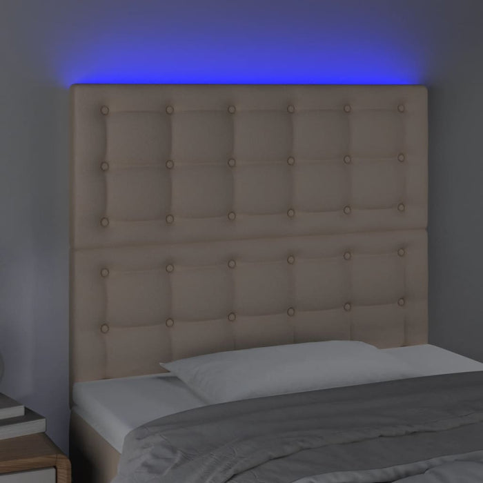 Tăblie de pat cu LED cappuccino 80x5x118/128cm, piele ecologică - WALTI WALTI