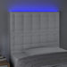 Tăblie de pat cu LED, alb, 90x5x118/128 cm, piele ecologică - WALTI WALTI