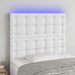 Tăblie de pat cu LED, alb, 90x5x118/128 cm, piele ecologică - WALTI WALTI