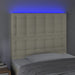 Tăblie de pat cu LED, crem, 90x5x118/128 cm, piele ecologică - WALTI WALTI