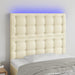 Tăblie de pat cu LED, crem, 90x5x118/128 cm, piele ecologică - WALTI WALTI