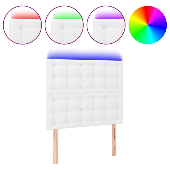 Tăblie de pat cu LED, alb, 100x5x118/128 cm, piele ecologică - WALTI WALTI