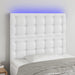Tăblie de pat cu LED, alb, 100x5x118/128 cm, piele ecologică - WALTI WALTI