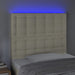 Tăblie de pat cu LED, crem, 100x5x118/128 cm, piele ecologică - WALTI WALTI