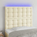 Tăblie de pat cu LED, crem, 100x5x118/128 cm, piele ecologică - WALTI WALTI