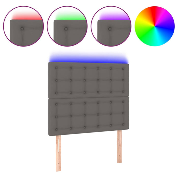 Tăblie de pat cu LED, gri, 100x5x118/128 cm, piele ecologică - WALTI WALTI