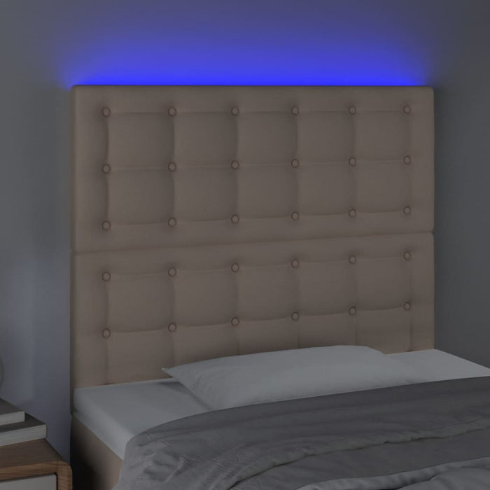 Tăblie de pat cu LED, cappuccino, 100x5x118/128 cm, piele eco - WALTI WALTI