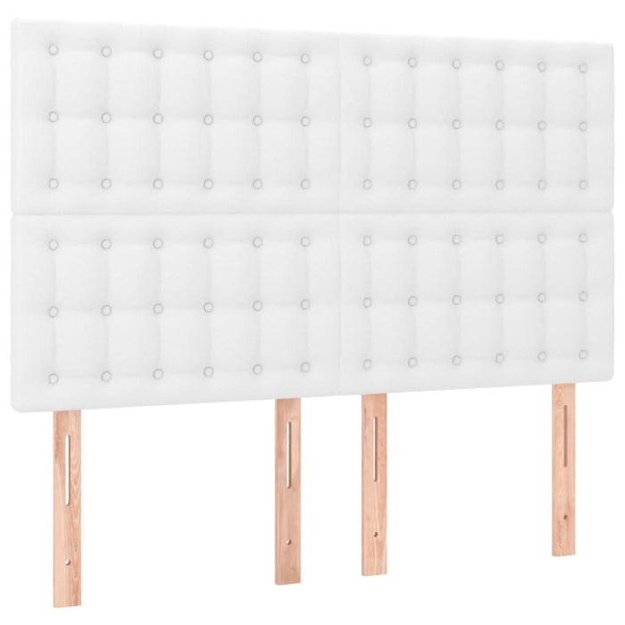 Tăblie de pat cu LED, alb, 144x5x118/128 cm, piele ecologică - WALTI WALTI