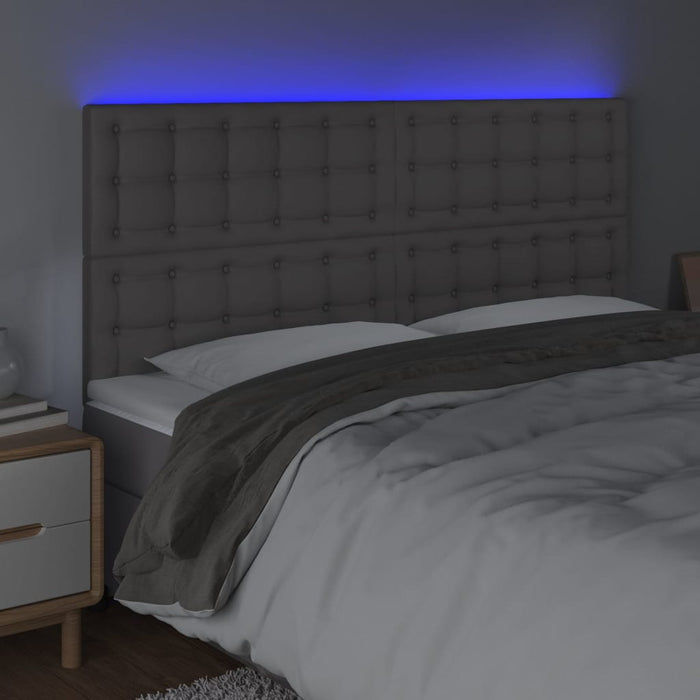 Tăblie cu LED-uri, gri, 160x5x118/128 cm, piele ecologică WALTI