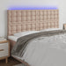 Tăblie de pat cu LED, cappuccino, 160x5x118/128 cm, piele eco - WALTI WALTI