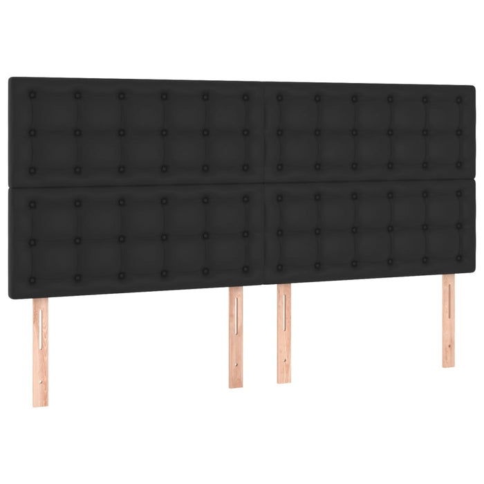 Tăblie de pat cu LED, negru, 180x5x118/128 cm, piele ecologică - WALTI WALTI