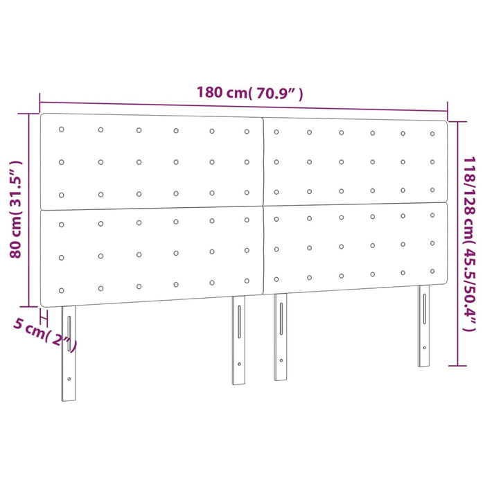 Tăblie de pat cu LED, crem, 180x5x118/128 cm, piele ecologică - WALTI WALTI