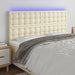 Tăblie de pat cu LED, crem, 180x5x118/128 cm, piele ecologică - WALTI WALTI