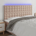 Tăblie de pat cu LED, cappuccino, 180x5x118/128 cm, piele eco - WALTI WALTI
