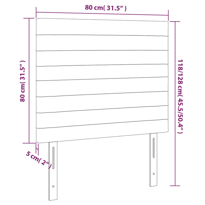 Tăblie de pat cu LED, gri închis, 80x5x118/128 cm, textil - WALTI WALTI