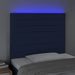 Tăblie de pat cu LED, albastru, 80x5x118/128 cm, textil - WALTI WALTI