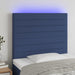 Tăblie de pat cu LED, albastru, 80x5x118/128 cm, textil - WALTI WALTI