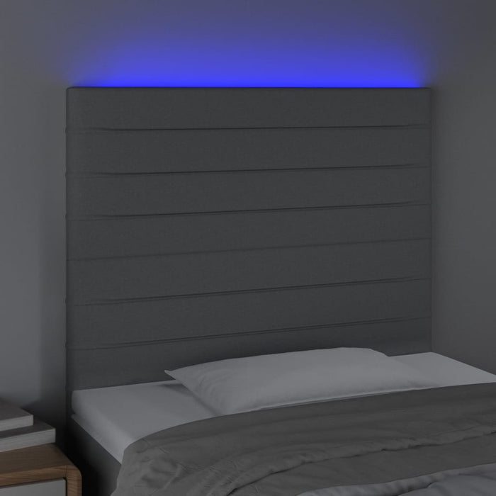 Tăblie de pat cu LED, gri deschis, 90x5x118/128 cm, textil - WALTI WALTI
