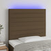 Tăblie de pat cu LED, maro închis, 90x5x118/128 cm, textil - WALTI WALTI