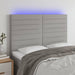 Tăblie de pat cu LED, gri deschis, 144x5x118/128 cm, textil - WALTI WALTI